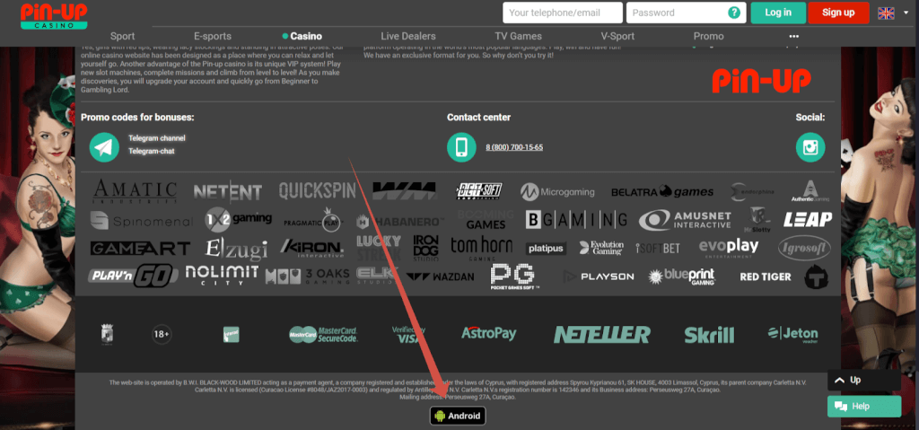 mobile pin up casino
